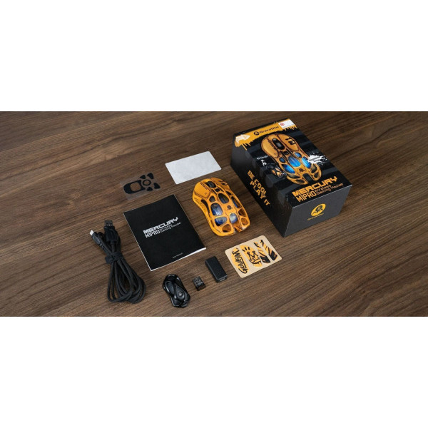 Фото - Мышь беспроводная игровая GravaStar Mercury M1 Pro  Battle-Worn Yellow (GSM1PRO_YLW)