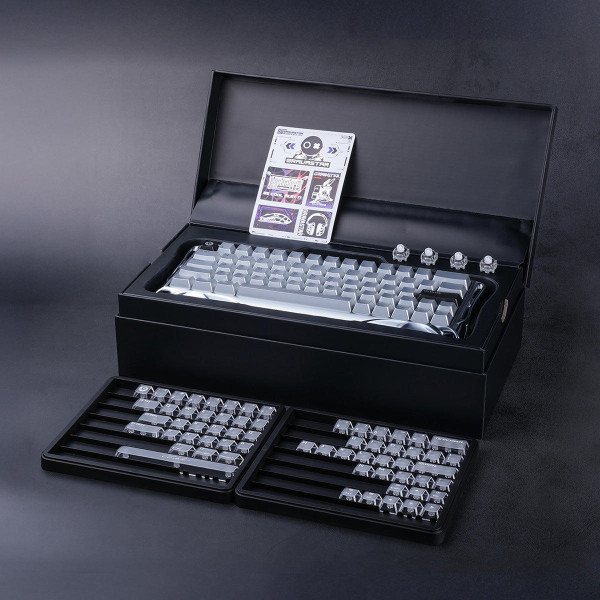 Фото - Клавіатура дротова ігрова GravaStar Mercury V60 Pro 60keys, GravaStar Blackcore, USB-A, 8k, RGB, Chrome Silver (GSV60PRO_XTAL_SLV)