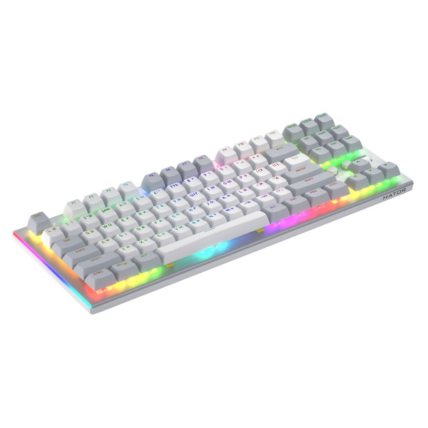 Фото - Уцінка - Клавіатура дротова ігрова Hator Gravity TKL Orange USB White (HTK561UA)