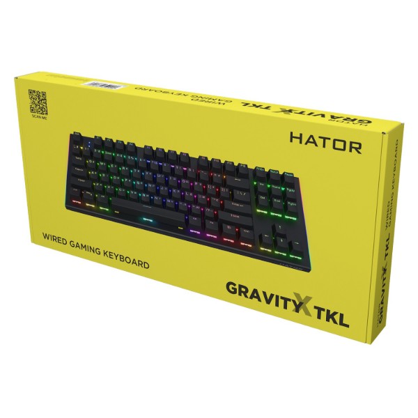 Фото - Клавіатура дротова ігрова Hator Gravity X TKL Orange USB Black (HTK550UA)