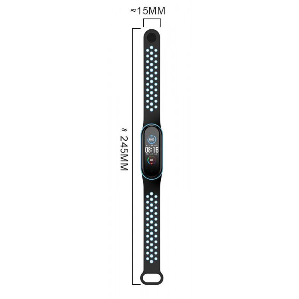 Фото - Ремінець для фітнес-браслету BeCover Vents Style for Xiaomi Mi Smart Band 7 Black-Gray (710504)