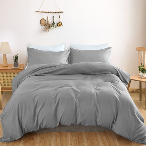 Фото - Комплект постільної білизни MirSon Satin Light Pro 10-004 Gray 143х210 см (2200010170528)