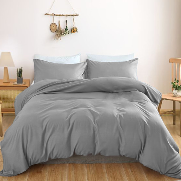 Фото - Комплект постільної білизни MirSon Satin Light Pro 10-004 Gray 220х240 см (2200010170719)