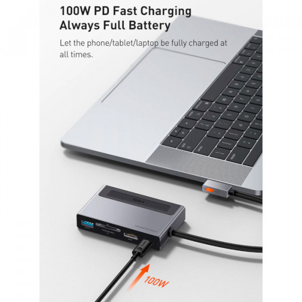 Фото - Хаб USB Baseus Magic Multifunctional Type-C HUB Space Gray (CAHUB-DA0G)
