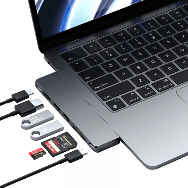 Фото - Хаб USB Satechi Aluminum USB-C Pro Hub Slim Adapter Space Gray (ST-HUCPHSM)