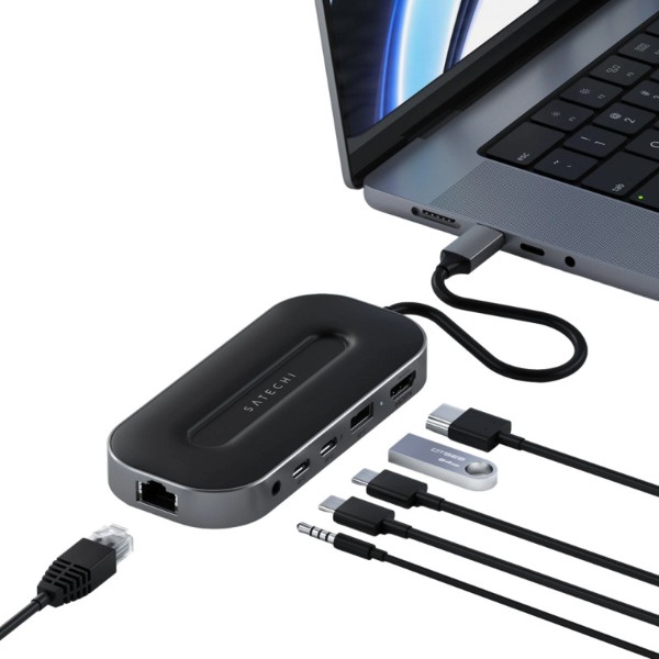 Фото - Хаб USB Satechi USB4 Multiport Adapter with 2.5G Ethernet Space Gray (ST-U4MGEM)