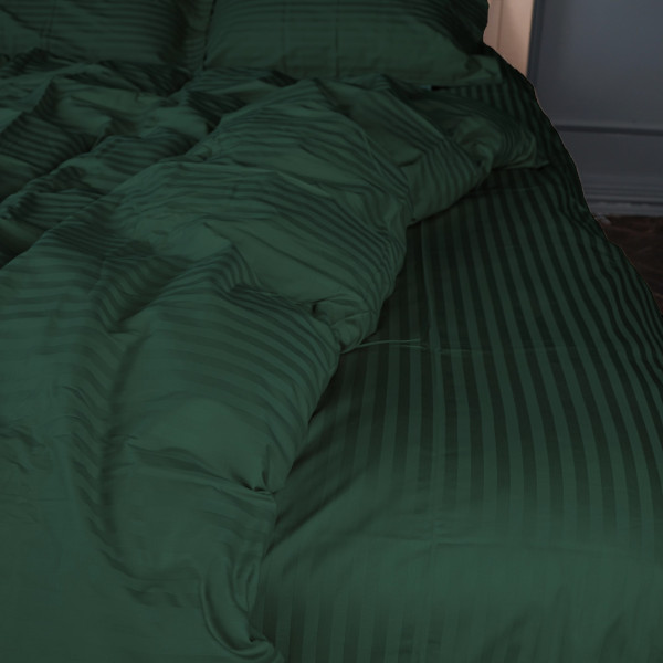 Фото - Комплект постільної білизни дитячий MirSon Satin Stripe 30-0017 Green 110х140 (2200005246269)