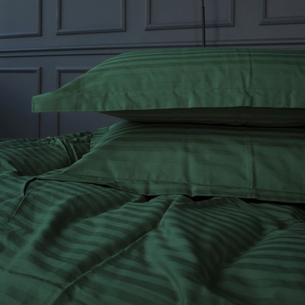 Фото - Комплект постільної білизни дитячий MirSon Satin Stripe 30-0017 Green 110х140 (2200005246269)