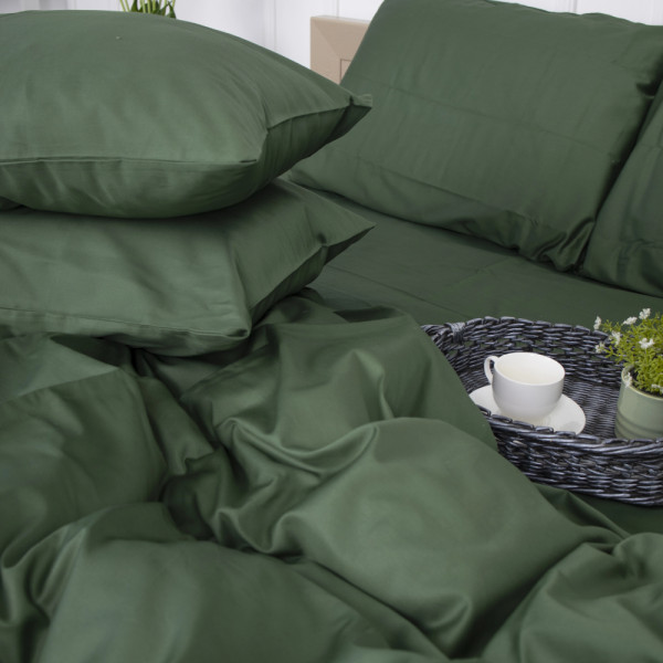 Фото - Комплект постільної білизни MirSon Сатин "0844 Green Olive" 2х160х220 см (2200002025041)