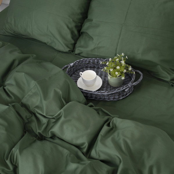 Фото - Комплект постільної білизни MirSon Сатин "0844 Green Olive" 2х160х220 см (2200002025041)