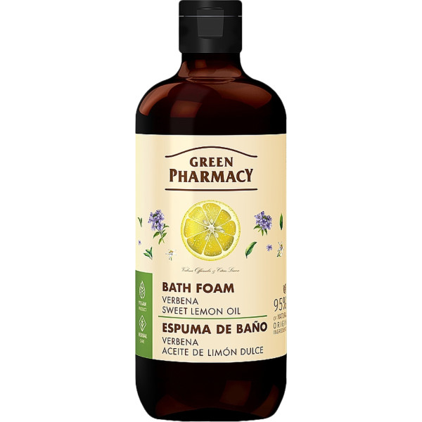 Фото - Піна для ванни Green Pharmacy вербена та олія солодкого лимону 500 мл (4823015945656)