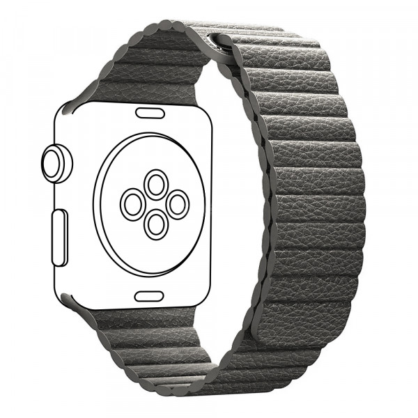 Фото - Ремінець для смарт-годинника Armorstandart Leather Loop for Apple Watch All Series 38/40/41mm Grey (ARM48654)