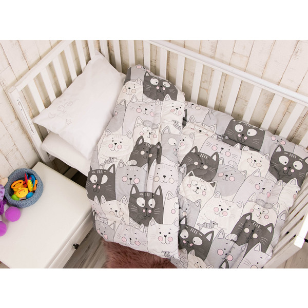 Фото - Ковдра дитяча зима Руно 140х105 см вовняна Grey Cat (320.02ШУ_Grey Cat)