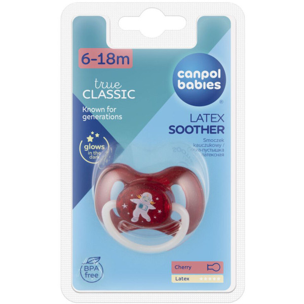 Фото - Кругла пустушка Canpol babies 0-6 м-ців SPACE червона (23/221_red_new)