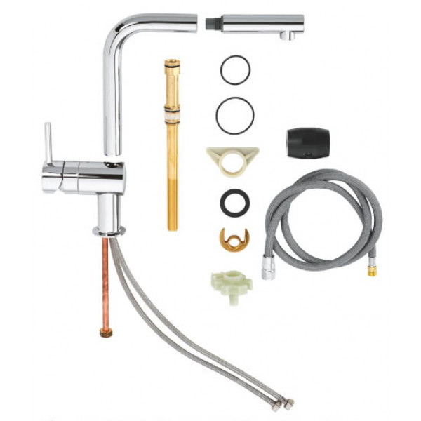 Фото - Смеситель кухонный Grohe Vento Ohm L Pull Хром (30436000)