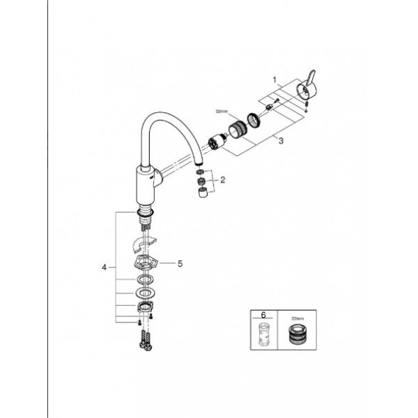 Фото - Кухонний змішувач Grohe Via Cosmo Ohm C суперсталь (30431DC0)