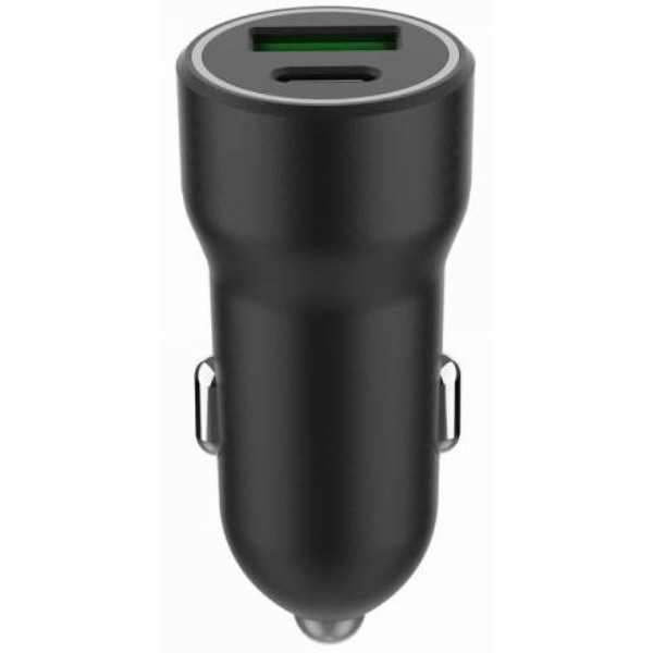 Фото - Автомобильное зарядное устройство Gembird 1xUSB-A (18W QC3.0)+ 1xUSB-C 20W PD (TA-UC-A2PDQC20-CAR-01)