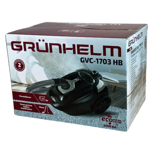 Фото - Пилосос для сухого прибирання з мішком Grunhelm GVC-1703 HB