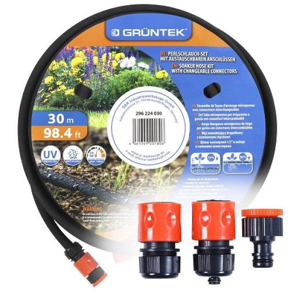 Фото - Шланг поливочний Gruntek 30м 1/2'' Black (296224030)