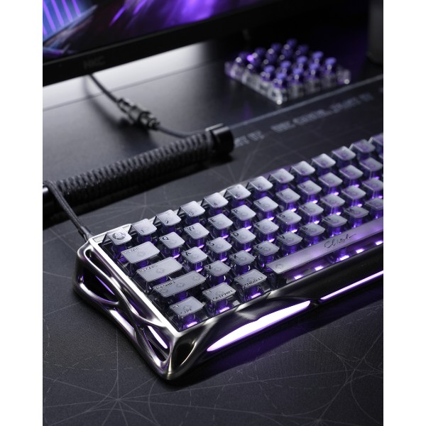 Фото - Клавіатура бездротова ігрова GravaStar Mercury V60 PRO 60keys Gunmetal Smok ( PROGSV60PRO_XTAL_S_BLK)