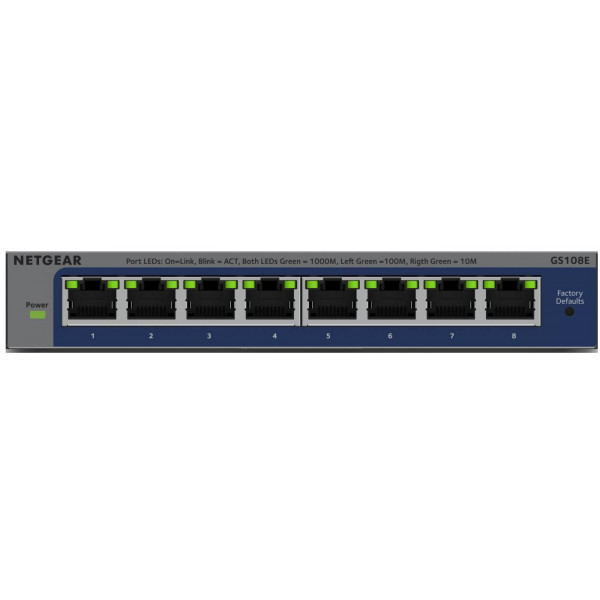 Фото - Коммутатор локальной сети (Switch) Netgear GS108E-400EUS