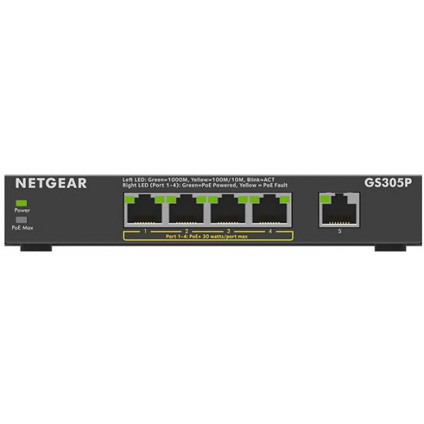 Фото - Коммутатор локальної мережі (Switch) Netgear GS305P-300EUS
