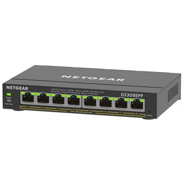 Фото - Коммутатор локальної мережі (Switch) Netgear GS308EPP-100PES