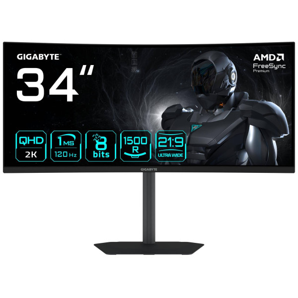 Фото - Монітор Gigabyte GS34WQCA EK Фото - Монітор Gigabyte GS34WQCA EK
