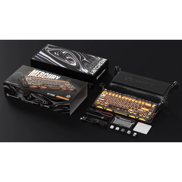 Фото - Клавіатура бездротова ігрова GravaStar Mercury K1 Pro 80keys, GravaStar x Kailh Speedy Mint, BT/WL/USB, CyberFlare (GS_K1_PRO_BO_BLK)