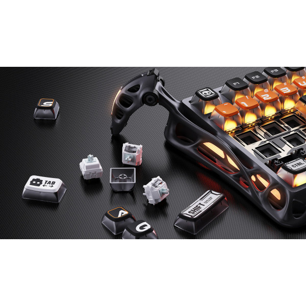 Фото - Клавіатура бездротова ігрова GravaStar Mercury K1 Pro 80keys, GravaStar x Kailh Speedy Mint, BT/WL/USB, CyberFlare (GS_K1_PRO_BO_BLK)