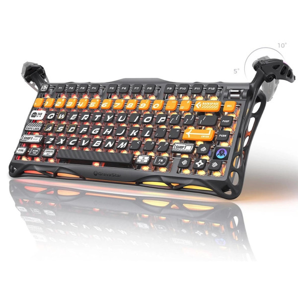 Фото - Клавіатура бездротова ігрова GravaStar Mercury K1 Pro 80keys, GravaStar x Kailh Speedy Mint, BT/WL/USB, CyberFlare (GS_K1_PRO_BO_BLK)