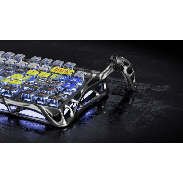 Фото - Клавиатура беспроводная игровая GravaStar Mercury K1 Pro 80keys, GravaStar x Kailh Speedy Mint, BT/WL/USB, Interstellar Silver (GS_K1_PRO_S_CGRY)