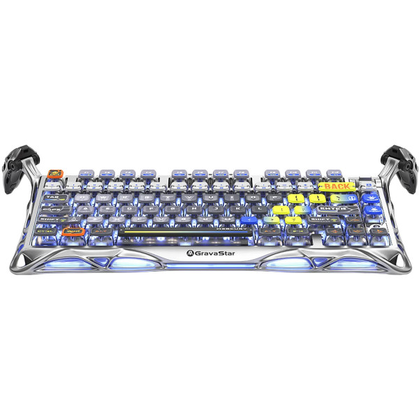 Фото - Клавиатура беспроводная игровая GravaStar Mercury K1 Pro 80keys, GravaStar x Kailh Speedy Mint, BT/WL/USB, Interstellar Silver (GS_K1_PRO_S_CGRY)