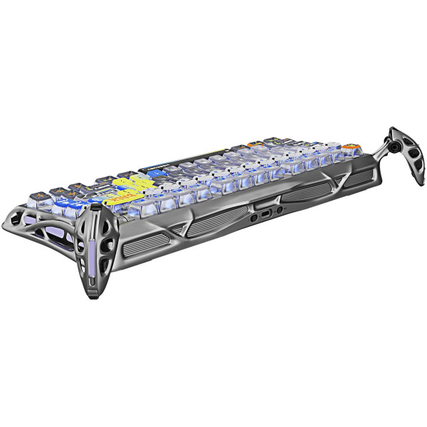 Фото - Клавиатура беспроводная игровая GravaStar Mercury K1 Pro 80keys, GravaStar x Kailh Speedy Mint, BT/WL/USB, Interstellar Silver (GS_K1_PRO_S_CGRY)