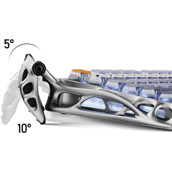 Фото - Клавиатура беспроводная игровая GravaStar Mercury K1 Pro 80keys, GravaStar x Kailh Speedy Mint, BT/WL/USB, Interstellar Silver (GS_K1_PRO_S_CGRY)