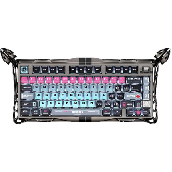 Фото - Клавіатура дротова ігрова GravaStar Mercury V75 Pro 80keys, Magnetic Jade Gaming, 8K, USB-A, RGB, Cyberpunk (GS_V75_PRO_RM_EGRY)