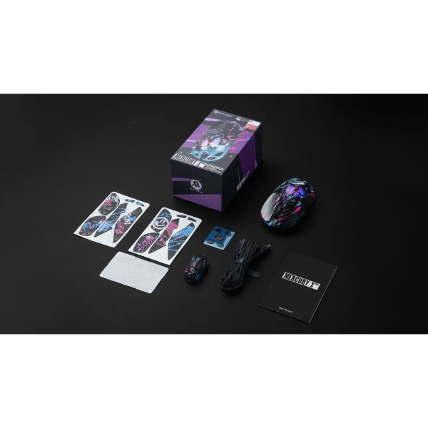 Фото - Миша бездротова ігрова GravaStar Mercury X Pro, 8K, BT/WL/USB-A, RGB, Neon Graffiti (GS_X_PRO_CG_BLK)