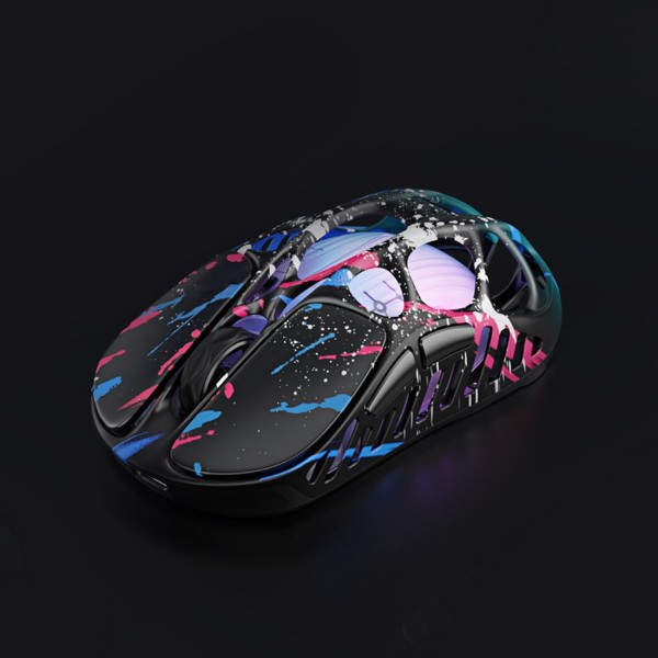 Фото - Миша бездротова ігрова GravaStar Mercury X Pro, 8K, BT/WL/USB-A, RGB, Neon Graffiti (GS_X_PRO_CG_BLK)