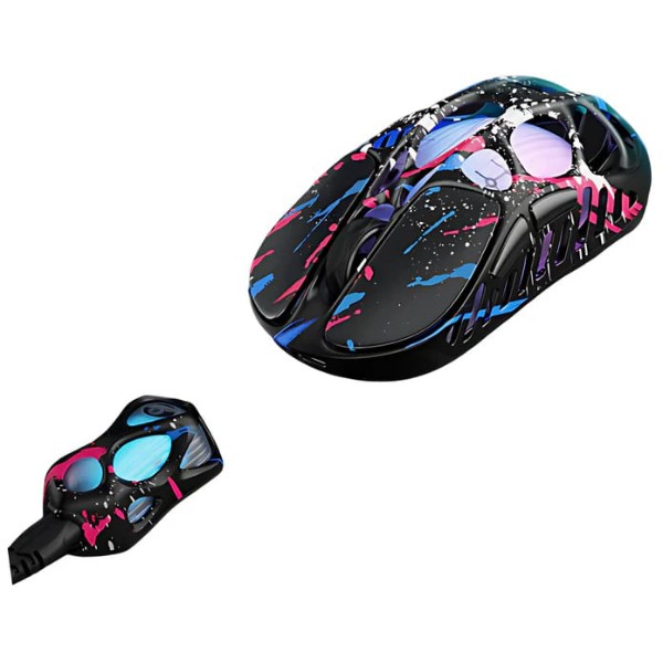 Фото - Миша бездротова ігрова GravaStar Mercury X Pro, 8K, BT/WL/USB-A, RGB, Neon Graffiti (GS_X_PRO_CG_BLK)