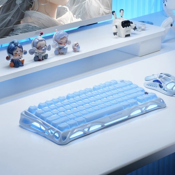 Фото - Клавіатура бездротова ігрова GravaStar Mercury K1 80keys EN BT/WL/USB Ice Blue (GSK1_BLU)