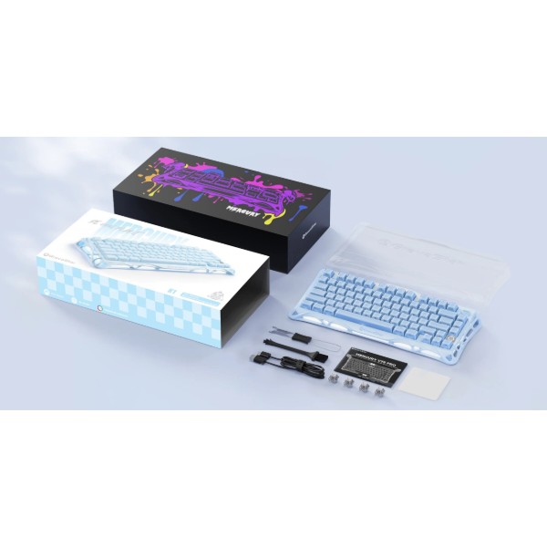 Фото - Клавіатура бездротова ігрова GravaStar Mercury K1 80keys EN BT/WL/USB Ice Blue (GSK1_BLU)