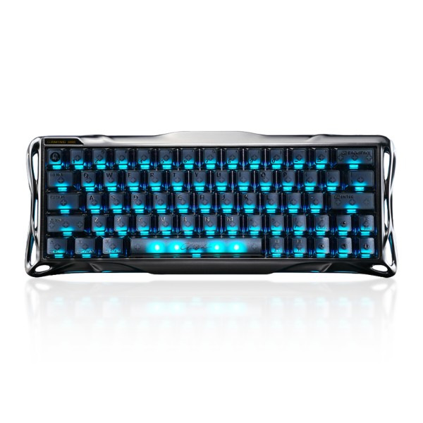 Фото - Клавіатура бездротова ігрова GravaStar Mercury V60 PRO 60keys Gunmetal Smok ( PROGSV60PRO_XTAL_S_BLK)