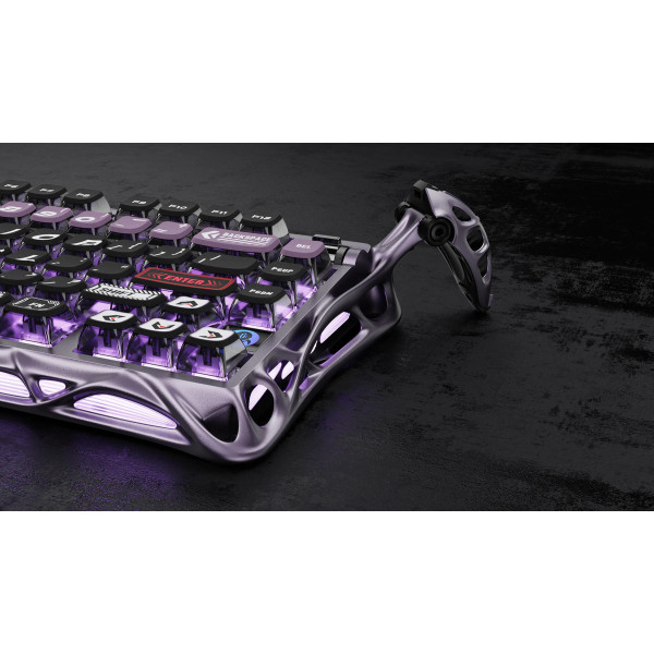 Фото - Клавіатура дротова ігрова GravaStar Mercury V75 Pro 80keys, GravaStar x Gateron Jade Gaming, USB-A, 8k, RGB, Iron Purple (GSV75PRO_PL)