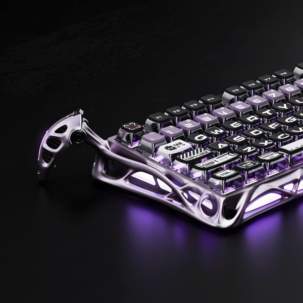 Фото - Клавіатура дротова ігрова GravaStar Mercury V75 Pro 80keys, GravaStar x Gateron Jade Gaming, USB-A, 8k, RGB, Iron Purple (GSV75PRO_PL)