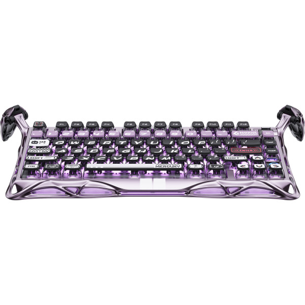 Фото - Клавіатура дротова ігрова GravaStar Mercury V75 Pro 80keys, GravaStar x Gateron Jade Gaming, USB-A, 8k, RGB, Iron Purple (GSV75PRO_PL)