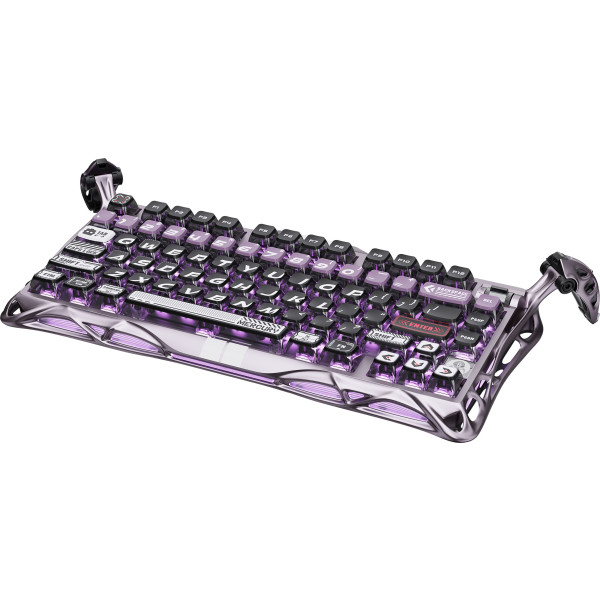 Фото - Клавіатура дротова ігрова GravaStar Mercury V75 Pro 80keys, GravaStar x Gateron Jade Gaming, USB-A, 8k, RGB, Iron Purple (GSV75PRO_PL)