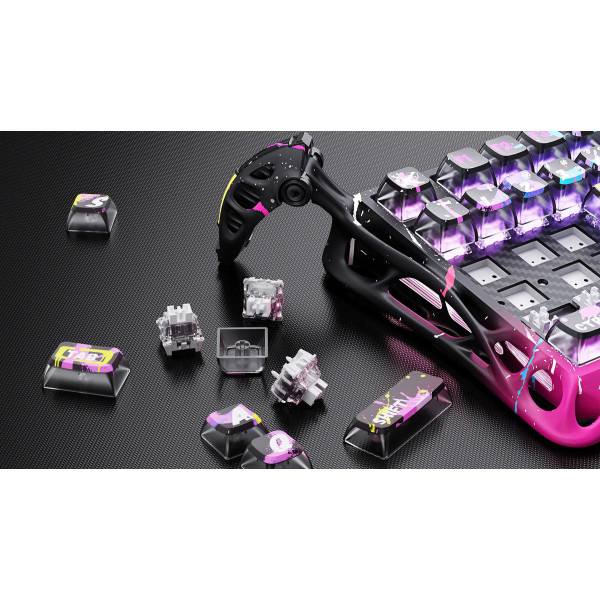 Фото - Клавіатура дротова ігрова GravaStar Mercury V75 Pro 80keys, Magnetic Jade Gaming, 8K, USB-A, RGB, Neon Graffiti (GSV75PRO_U_CG_BLK)
