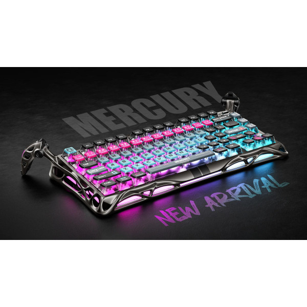 Фото - Клавіатура дротова ігрова GravaStar Mercury V75 Pro 80keys, Magnetic Jade Gaming, 8K, USB-A, RGB, Cyberpunk (GSV75PRO_U_RM_EGRY)