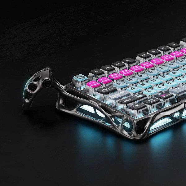 Фото - Клавіатура дротова ігрова GravaStar Mercury V75 Pro 80keys, Magnetic Jade Gaming, 8K, USB-A, RGB, Cyberpunk (GSV75PRO_U_RM_EGRY)