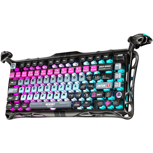 Фото - Клавіатура дротова ігрова GravaStar Mercury V75 Pro 80keys, Magnetic Jade Gaming, 8K, USB-A, RGB, Cyberpunk (GSV75PRO_U_RM_EGRY)